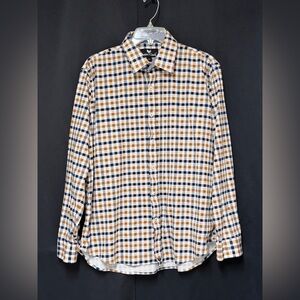 Buttercloth Men's Checkered Shirt - Black, White, Tan size: X-Large